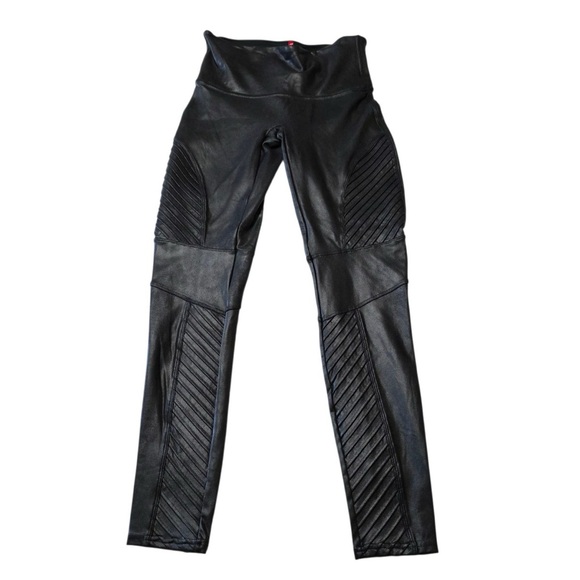 SPANX 
Moto Faux Leather  Shiny Leggings - Large Tummy Control - Picture 4 of 9